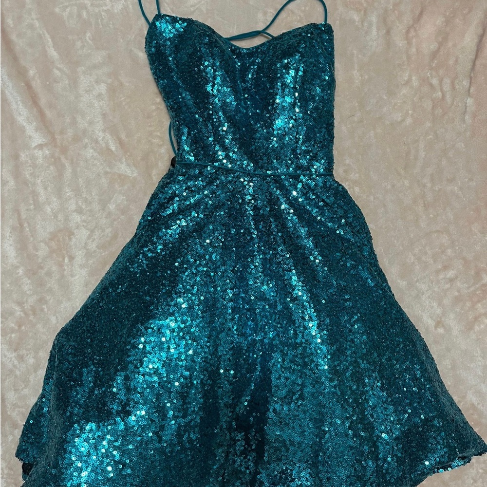 Sherri Hill Green Sequin Dress